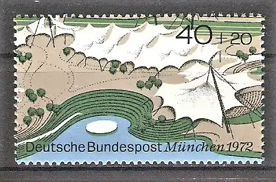 Briefmarke BRD Mi.Nr. 725 ** Olympische Sommerspiele München 1972 / Mehrzweckhalle und Schwimmstadion