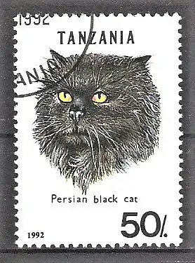 Briefmarke Tanzania Mi.Nr. 1407 o Schwarze Perserkatze