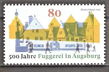 Briefmarke BRD Mi.Nr. 3621 ** 500 Jahre Fuggerei in Augsburg 2021