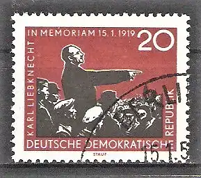 Briefmarke DDR Mi.Nr. 675 o 40. Todestag von Karl Liebknecht 1959 / Politiker