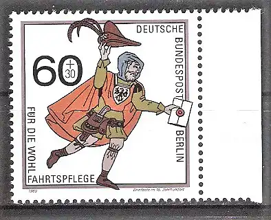 Briefmarke Berlin Mi.Nr. 852 ** Seitenrand rechts - Postbeförderung 1989 / Briefbote