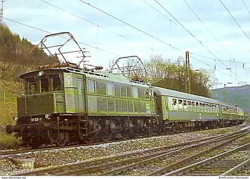 Ansichtskarte Deutschland - Elektro Schnellzuglokomotive BR 117 113-1 auf der Geislinger Steige (1185)