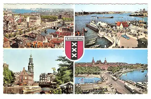 Ansichtskarte Niederlande - Amsterdam / Ansichten mit Kirche, Hafen (2630)