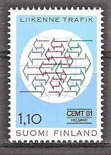 Briefmarke Finnland Mi.Nr. 883 ** Sitzung des Ministerrats der Europäischen Verkehrsministerkonferenz (ECMT) 1981