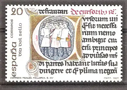 Briefmarke Spanien Mi.Nr. 2793 ** Tag der Briefmarke 1987 / Postboten von König Jakob II. von Mallorca