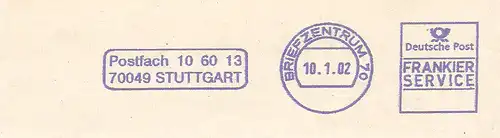 Freistempel Briefzentrum 70 - Postfach 10 60 13 70049 Stuttgart (#2612)