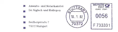 Freistempel F733331 Stuttgart - Dr. Sigloch und Kollegen - Anwalts- und Notarkanzlei (#2624)