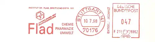 Freistempel F21 5952 Stuttgart - Institut Dr. Flad - Chemie Pharmazie Umwelt (#2799)
