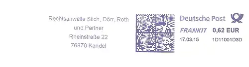 Freistempel 1D11001D3D Kandel - Rechtsanwälte Stich, Dörr, Roth und Partner (#2573)