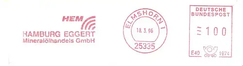 Freistempel E40 1974 Elmshorn - HEM - Hamburg Eggert Mineralölhandels GmbH (#2580)