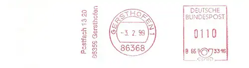 Freistempel B66 3316 Gersthofen - Postfach 13 20 86359 Gersthofen (#2583)