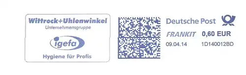 Freistempel 1D140012BD - Wittrock + Uhlenwinkel Unternehmensgruppe - igefa - Hygiene für Profis (#2727)