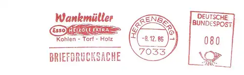 Freistempel Herrenberg - Wankmüller - Esso Heizoel Extra - Kohlen - Torf - Holz (#2753)