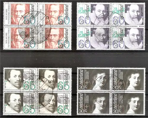 Briefmarke Niederlande Mi.Nr. 1228-1231 o Viererblocks ESST ! Kultur und Geschichte 1983 / Kompletter Satz !