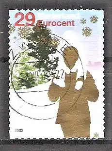 Briefmarke Niederlande Mi.Nr. 2064 o Dezembermarken 2002 - Spaziergänger in Winterlandschaft