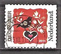 Briefmarke Niederlande Mi.Nr. 2933 o Dezembermarken 2011 / Vogel & Herz