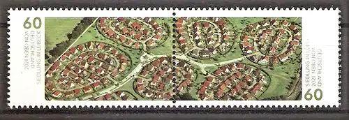 Briefmarke BRD Mi.Nr. 3580-3581 ** Paar / Zusammendruck - Luftaufnahme einer Wohnsiedlung in Lübeck 2021