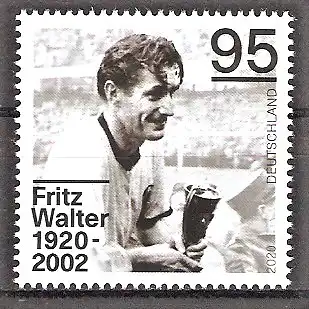 Briefmarke BRD Mi.Nr. 3568 ** 100. Geburtstag von Fritz Walter 2020 / Fussballspieler