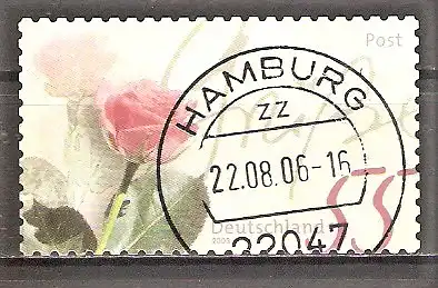 Briefmarke BRD Mi.Nr. 2321 o VOLLSTEMPEL HAMBURG / Post! 2003 / Rosengruß