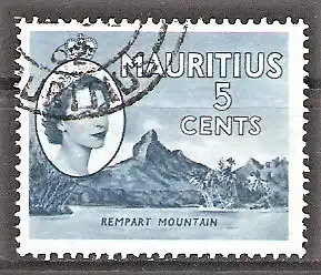 Briefmarke Mauritius Mi.Nr. 246 o Landesmotive 1953 / Wallberg - Rempart Mountain