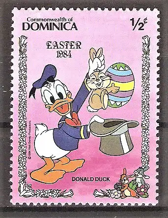 Briefmarke Dominica Mi.Nr. 841 ** Ostern 1984 / Walt-Disney-Figuren - Donald Duck