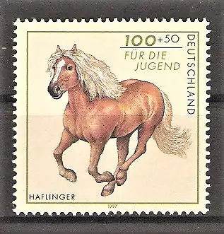 Briefmarke BRD Mi.Nr. 1923 ** Pferderassen 1997 / Haflinger