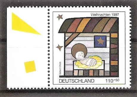 Briefmarke BRD Mi.Nr. 1960 ** Seitenrand links - Weihnachten 1997 / Christi Geburt