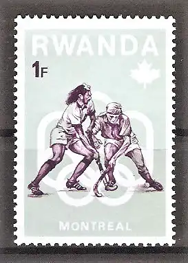 Briefmarke Ruanda Mi.Nr. 802 ** Olympische Sommerspiele Montreal 1976 / Hockey