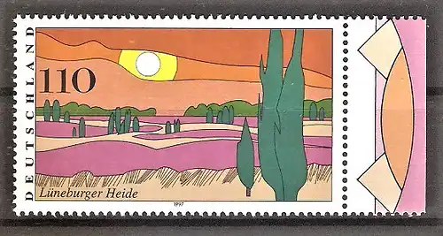 Briefmarke BRD Mi.Nr. 1944 ** Seitenrand rechts - Lüneburger Heide 1997