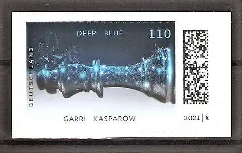 Briefmarke BRD Mi.Nr. 3641 ** (Selbstklebend aus Folienblatt) Schachcomputer Deep Blue schlägt Weltmeister Garri Kasparow 2021