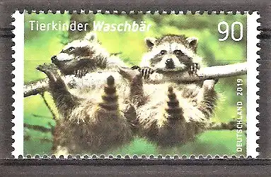Briefmarke BRD Mi.Nr. 3434 ** Tierbabys 2019 / Waschbären