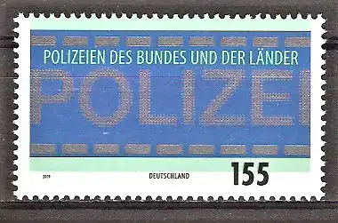 Briefmarke BRD Mi.Nr. 3480 ** Polizeien des Bundes und der Länder 2019 / Schriftzug „POLIZEI“