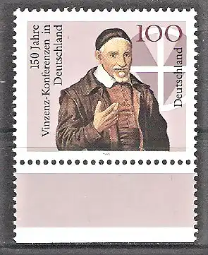 Briefmarke BRD Mi.Nr. 1793 ** Unterrand - Hl. Vinzenz von Paul 1995 / Französischer katholischer Priester