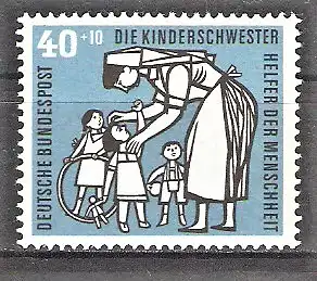Briefmarke BRD Mi.Nr. 246 ** Wohlfahrt 1956 - Kinderpflege / Kinderschwester, Kinder
