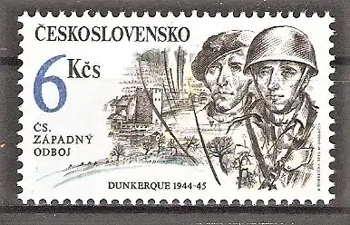 Briefmarke Tschechoslowakei Mi.Nr. 3119 ** Ereignisse des Zweiten Weltkrieges 1992 / Kampf um Dünkirchen