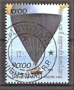 Briefmarke Laos Mi.Nr. 653 o 200 Jahre Luftfahrt 1983 / Ballon „Double Eagle II“