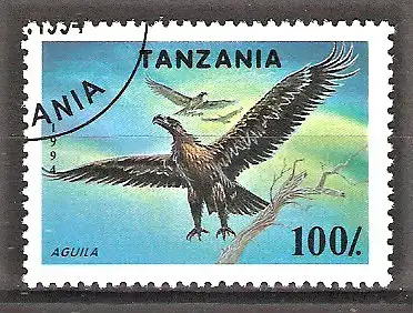 Briefmarke Tanzania Mi.Nr. 1777 o Geschützte Fauna 1994 / Steinadler