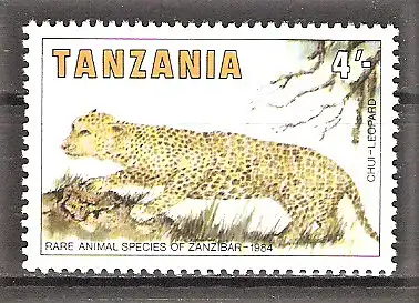 Briefmarke Tanzania Mi.Nr. 259 ** Tiere von Sansibar 1985 / Leopard (Panthera pardus)