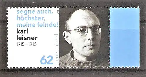 Briefmarke BRD Mi.Nr. 3135 ** Seitenrand rechts - 100. Geburtstag von Karl Leisner 2015 / Katholischer Priester