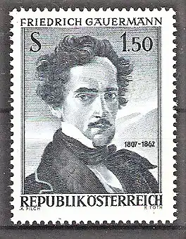 Briefmarke Österreich Mi.Nr. 1110 ** 100. Todestag von Friedrich Gauermann 1962 / Maler
