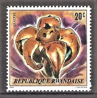Briefmarke Ruanda Mi.Nr. 1051 ** Pilze 1980 / Erdsterne (Geastrum)