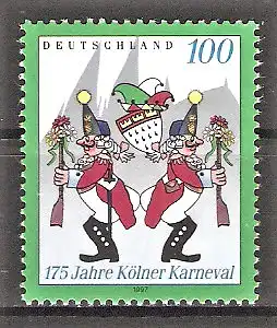 Briefmarke BRD Mi.Nr. 1903 ** 175 Jahre Kölner Karneval 1997 / Karnevalisten beim „Wibbeln“