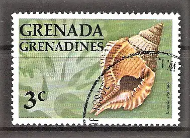 Briefmarke Grenada-Grenadinen Mi.Nr. 135 o Muscheln und Schnecken 1976 / Meeresschnecke Distorsio clathrata