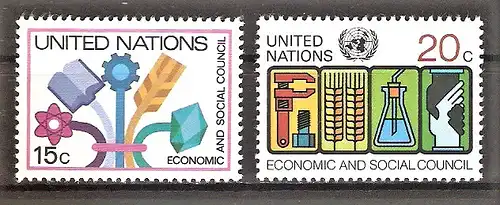 Briefmarke Vereinte Nationen New York Mi.Nr. 364-365 ** Wirtschafts- und Sozialrat 1980 / Kompletter Satz !