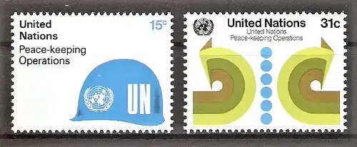 Briefmarke Vereinte Nationen New York Mi.Nr. 344-345 ** Friedenserhaltende Maßnahmen 1980 / Kompletter Satz !
