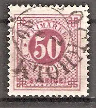 Briefmarke Schweden Mi.Nr. 36 o Freimarke Ziffer 1886 mit rückseitigem Aufdruck eines blauen Posthorns