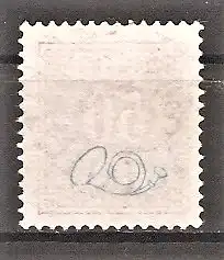 Briefmarke Schweden Mi.Nr. 36 o Freimarke Ziffer 1886 mit rückseitigem Aufdruck eines blauen Posthorns