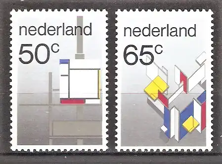 Briefmarke Niederlande Mi.Nr. 1234-1235 ** Gemälde der Stijl-Bewegung 1983 / Kompletter Satz !