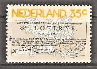 Briefmarke Niederlande Mi.Nr. 1063 ** 250 Jahre Staatslotterie 1976 / Altes Lotterielos