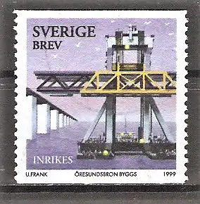 Briefmarke Schweden Mi.Nr. 2112 o Bau der Öresundbrücke zwischen Schweden und Dänemark 1999